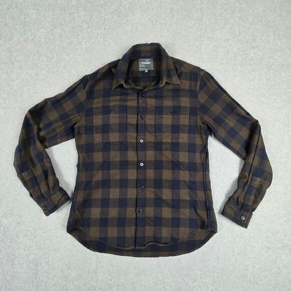 Bonobos Shirt Mens Size Medium Slim Fit Brown Navy Buffalo Plaid Flannel - Picture 3 of 16